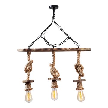 EREBOS Hanglamp 3xE27/40W/230V bruin