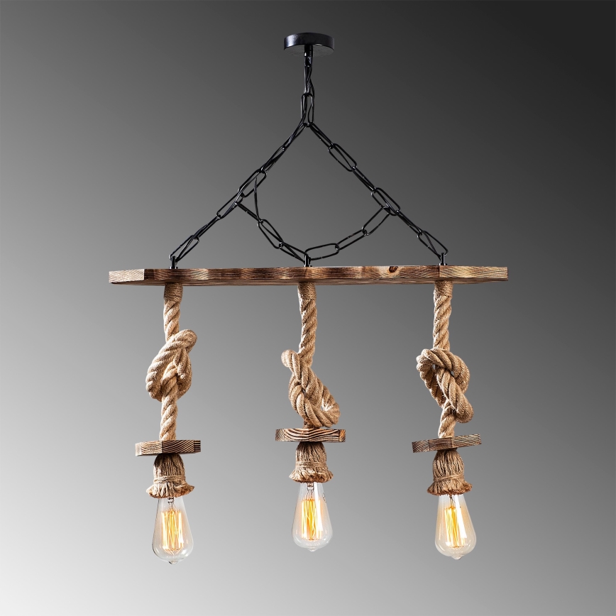 EREBOS Hanglamp 3xE27/40W/230V bruin