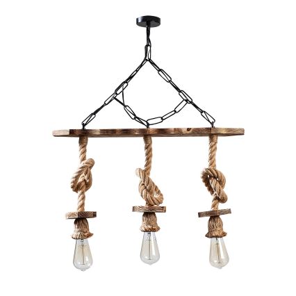 EREBOS Hanglamp 3xE27/40W/230V bruin