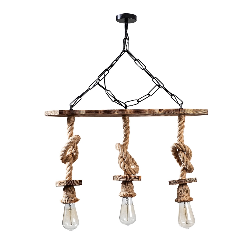 EREBOS Hanglamp 3xE27/40W/230V bruin