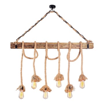 EREBOS hanglamp 6xE27/40W/230V bruin