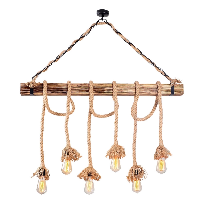EREBOS hanglamp 6xE27/40W/230V bruin