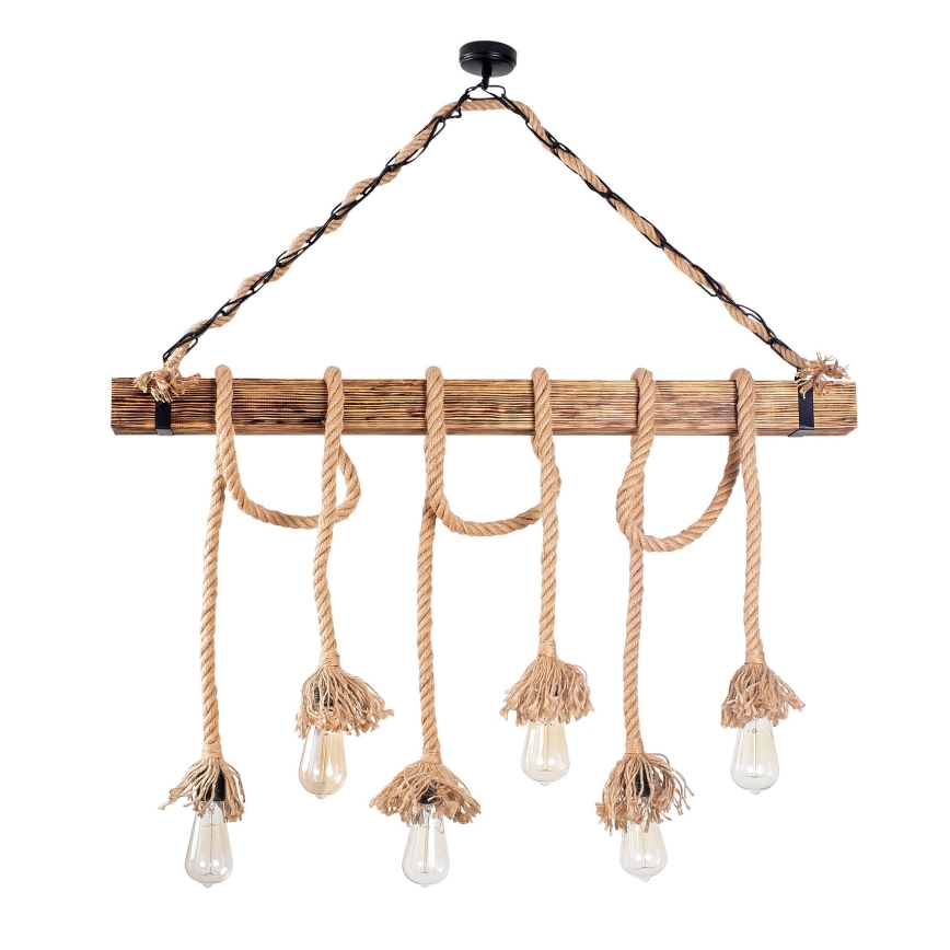 EREBOS hanglamp 6xE27/40W/230V bruin