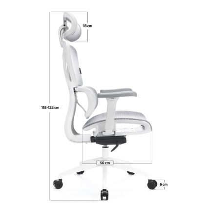 Ergonomische bureaustoel LEVANO grijs/wit/zwart