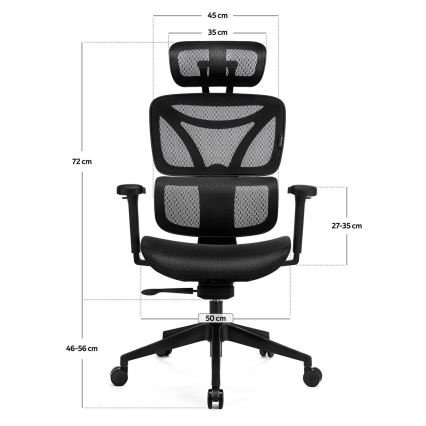 Ergonomische bureaustoel LEVANO zwart