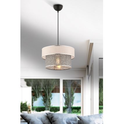 ERO hanglamp 1xE27/60W/230V crème/grijs