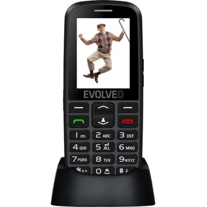 Evolveo - EasyPhone EG 2G mobiele telefoon voor senioren, zwart