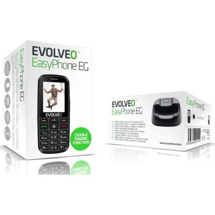 Evolveo - EasyPhone EG 2G mobiele telefoon voor senioren, zwart