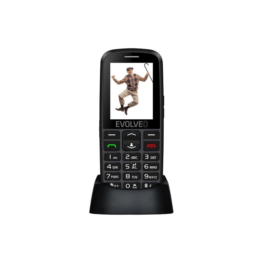 Evolveo - EasyPhone EG 2G zwarte mobiele telefoon voor senioren