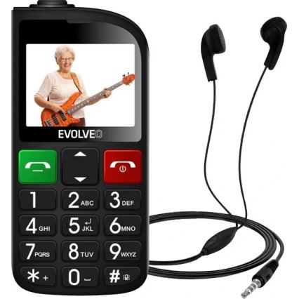 Evolveo - EasyPhone FL, mobiele telefoon voor senioren, zwart