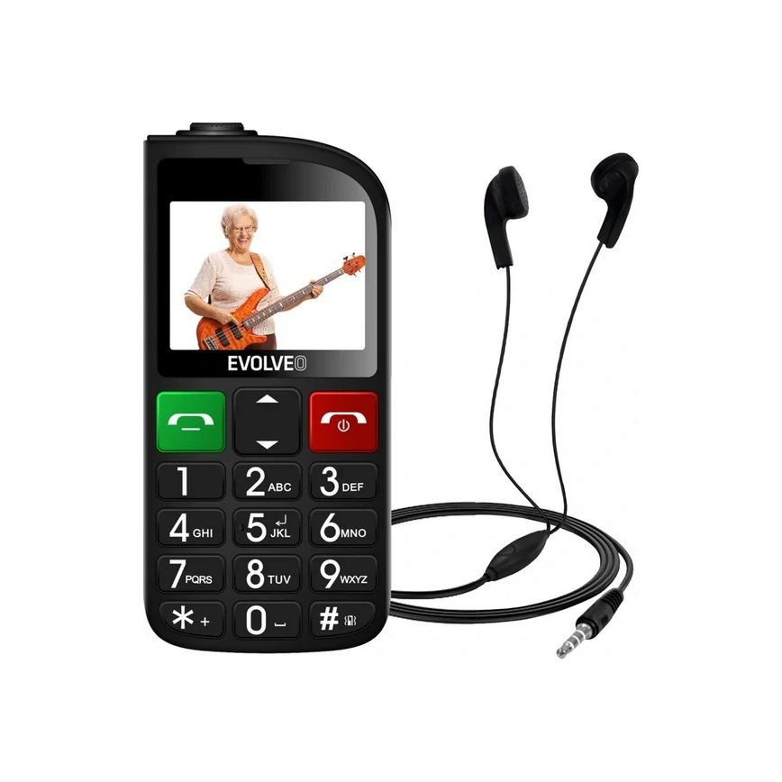 Evolveo - EasyPhone FL, mobiele telefoon voor senioren, zwart