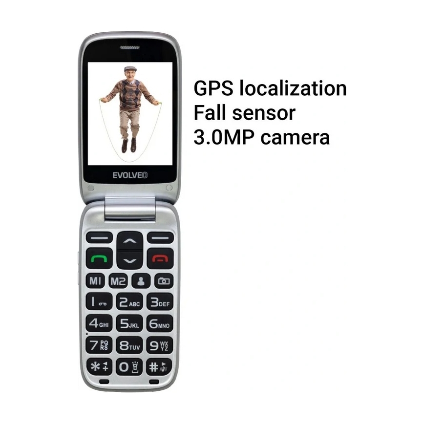 Evolveo - EasyPhone FS klaptelefoon voor senioren 2.8 zwart