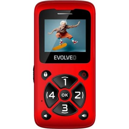 Evolveo - EasyPhone ID, mobiele telefoon voor senioren, rood