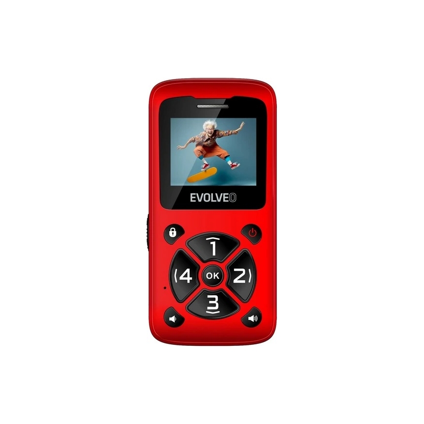 Evolveo - EasyPhone ID, mobiele telefoon voor senioren, rood