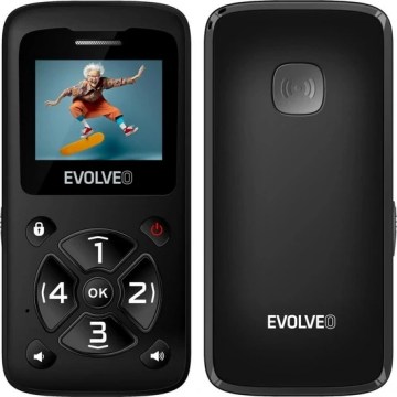 Evolveo - EasyPhone ID, mobiele telefoon voor senioren, zwart
