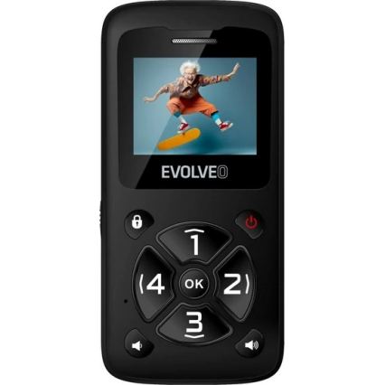 Evolveo - EasyPhone ID, mobiele telefoon voor senioren, zwart