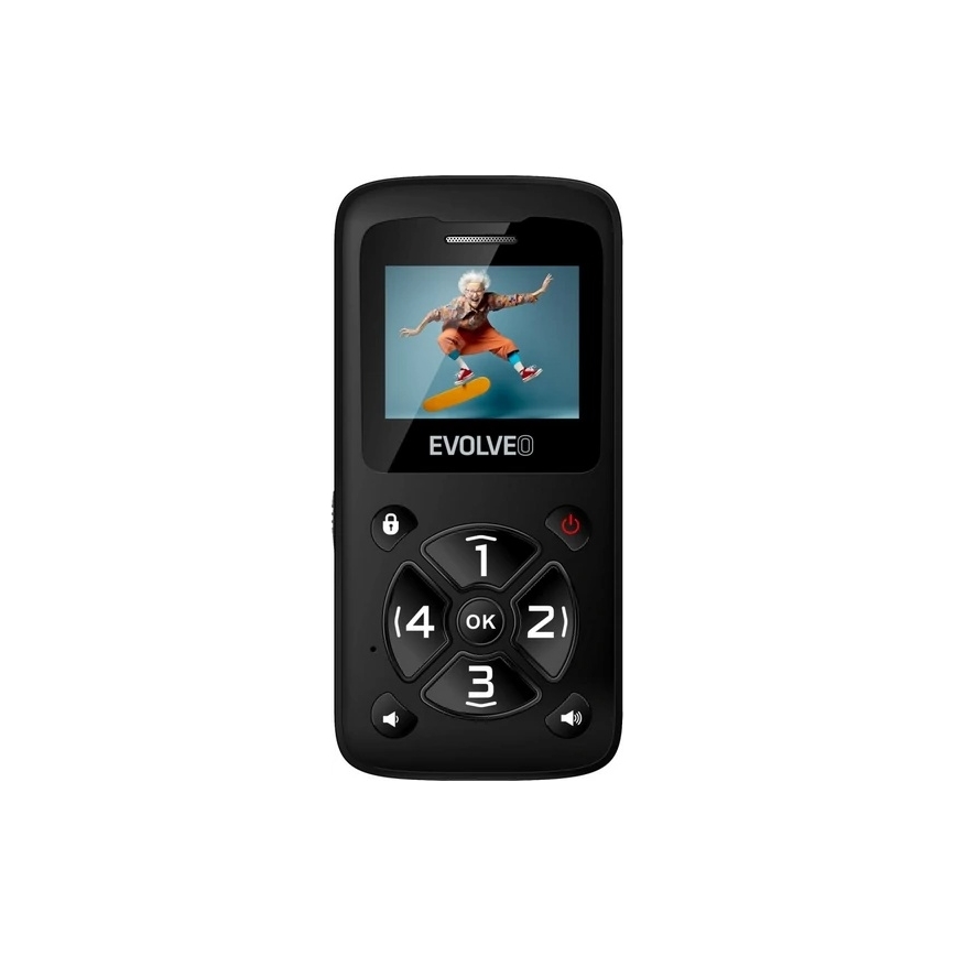 Evolveo - EasyPhone ID, mobiele telefoon voor senioren, zwart