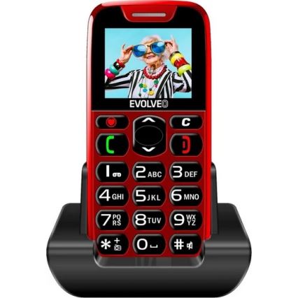 Evolveo - EasyPhone mobiele telefoon voor senioren, rood