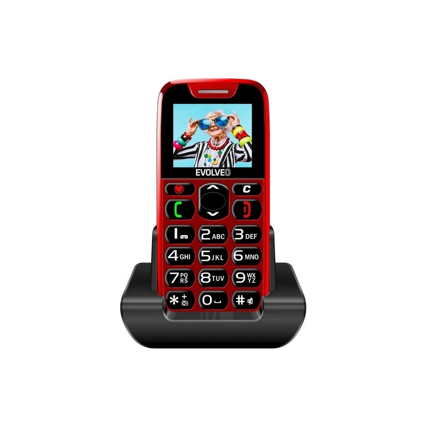 Evolveo - EasyPhone mobiele telefoon voor senioren, rood