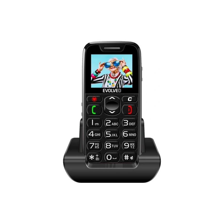 Evolveo - EasyPhone, mobiele telefoon voor senioren, zwart