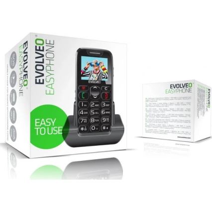 Evolveo - EasyPhone, mobiele telefoon voor senioren, zwart