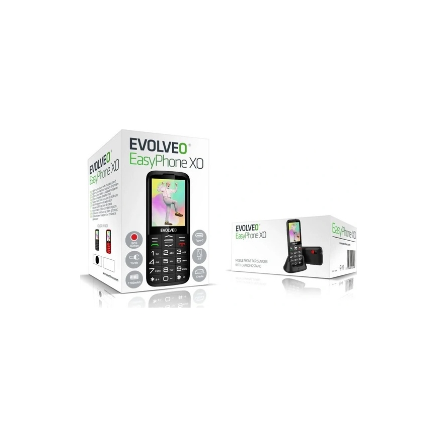 Evolveo - EasyPhone XO seniorentelefoon, zwart