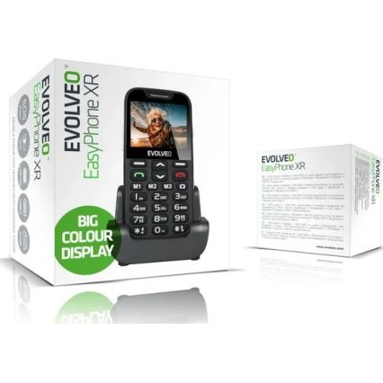 Evolveo - EasyPhone XR 2G mobiele telefoon voor senioren, zwart