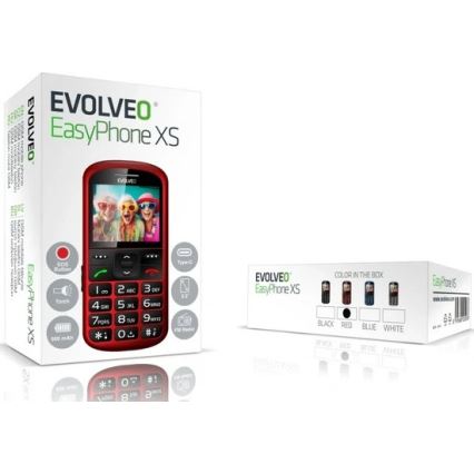 Evolveo - EasyPhone XS, mobiele telefoon voor senioren rood