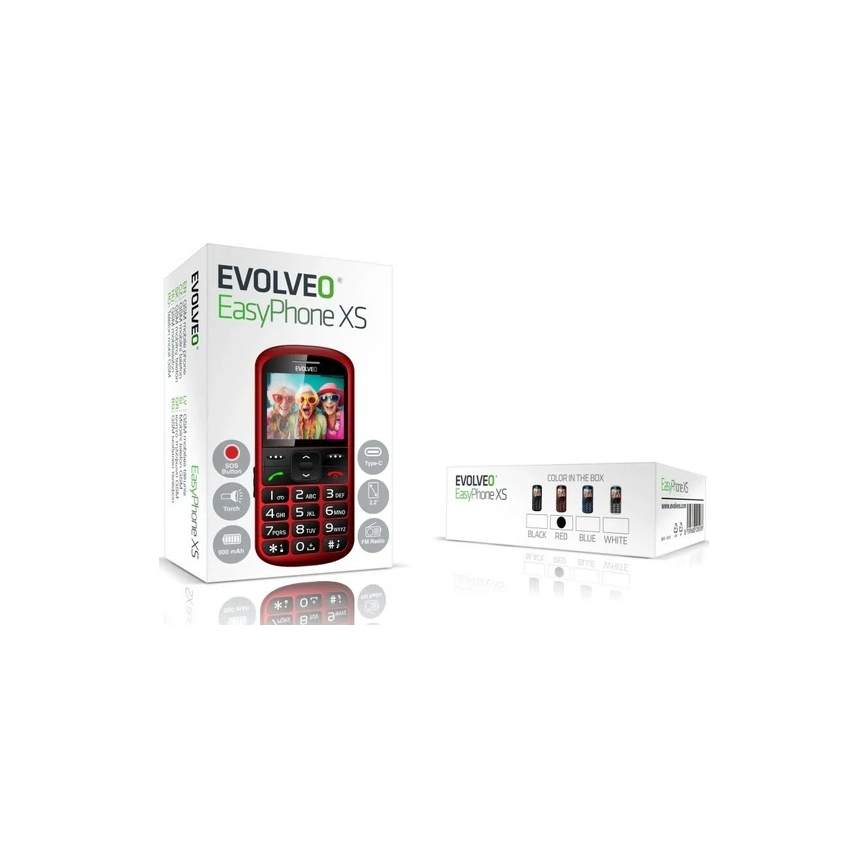 Evolveo - EasyPhone XS, mobiele telefoon voor senioren rood