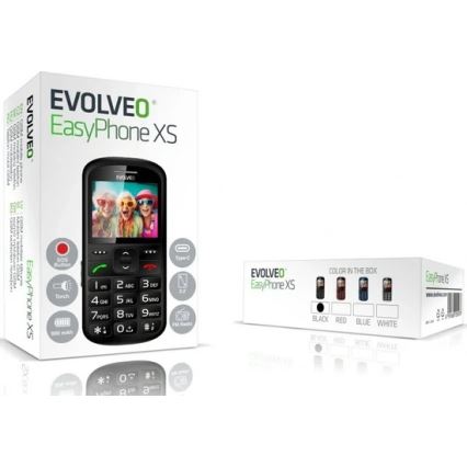 Evolveo - EasyPhone XS, mobiele telefoon voor senioren, zwart