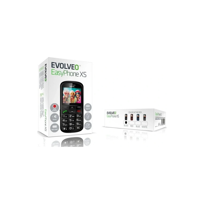 Evolveo - EasyPhone XS, seniorentelefoon, zwart