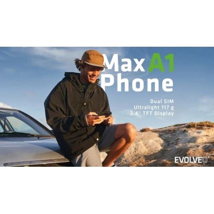 Evolveo - MaxPhone A1, knoptelefoon met Dual SIM, zwart