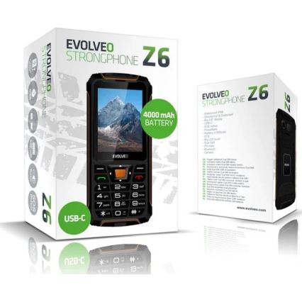 Evolveo - StrongPhone H1, waterdichte Dual SIM-telefoon, zwart-zilver