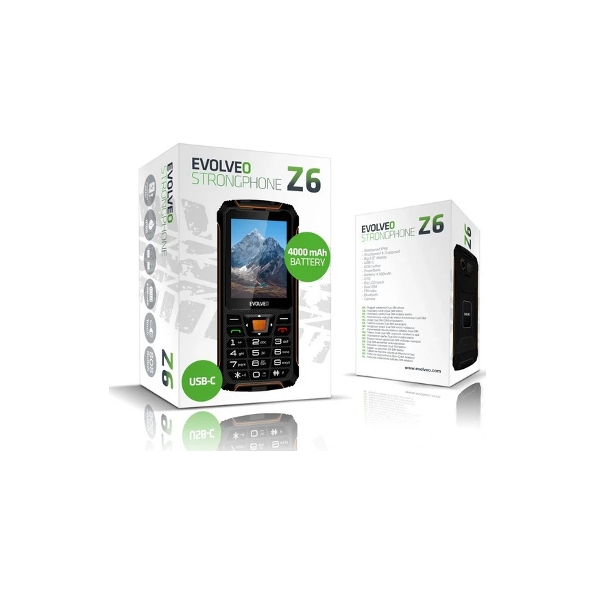 Evolveo - StrongPhone H1, waterdichte Dual SIM-telefoon, zwart-zilver