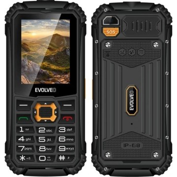 Evolveo-StrongPhone Q1, waterdichte Dual-SIM-telefoon, zwart-oranje