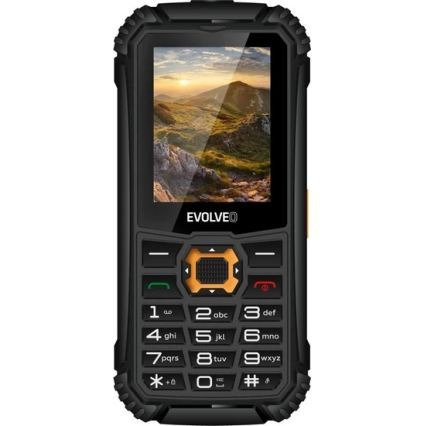 Evolveo - StrongPhone Q1, waterdichte Dual-SIM-telefoon, zwart-oranje