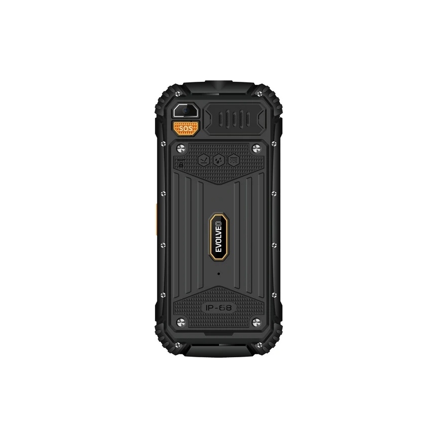 Evolveo - StrongPhone Q1, waterdichte Dual-SIM-telefoon, zwart-oranje