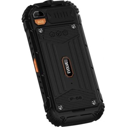 Evolveo - StrongPhone Q1, waterdichte Dual-SIM-telefoon, zwart-oranje