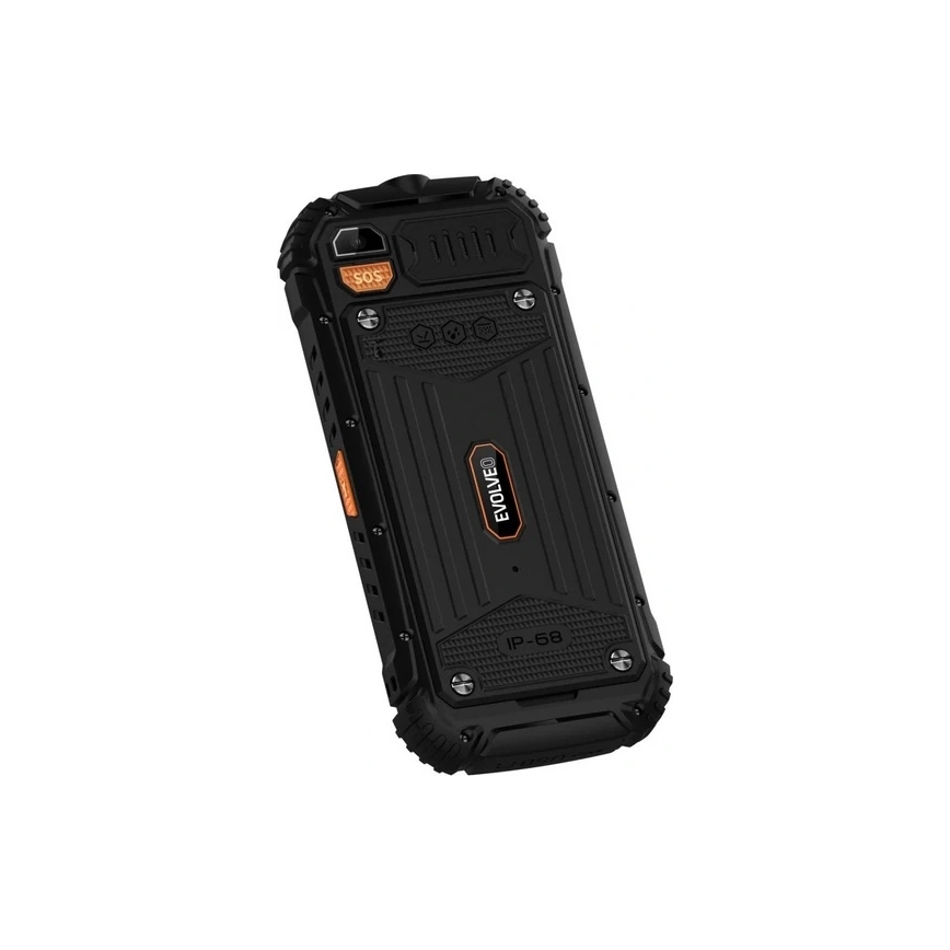 Evolveo - StrongPhone Q1, waterdichte Dual-SIM-telefoon, zwart-oranje