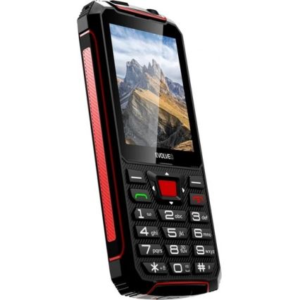 Evolveo - StrongPhone W4, waterdichte Dual SIM-telefoon, zwart-rood