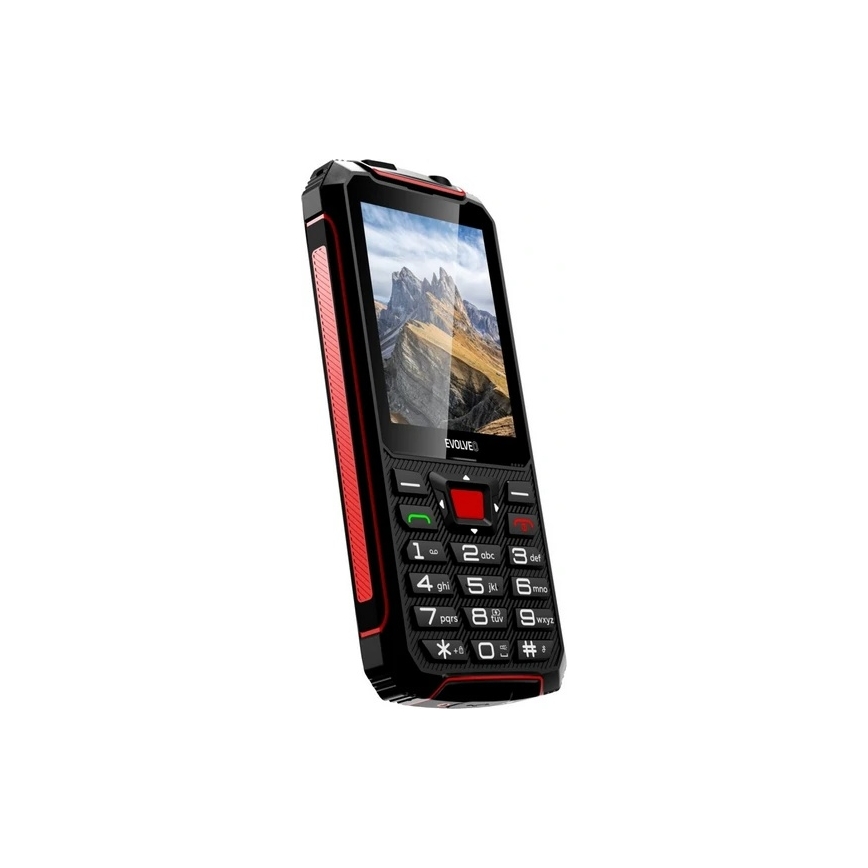 Evolveo - StrongPhone W4, waterdichte Dual SIM-telefoon, zwart-rood