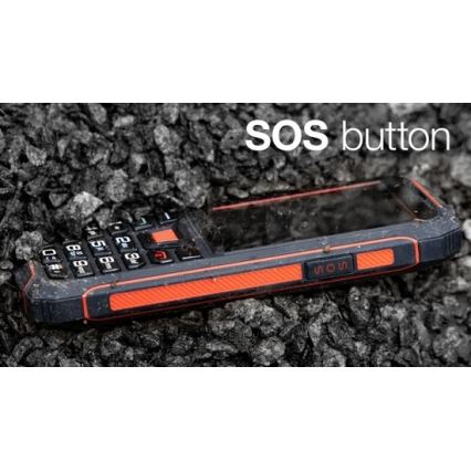 Evolveo - StrongPhone W4, waterdichte Dual SIM-telefoon, zwart-rood