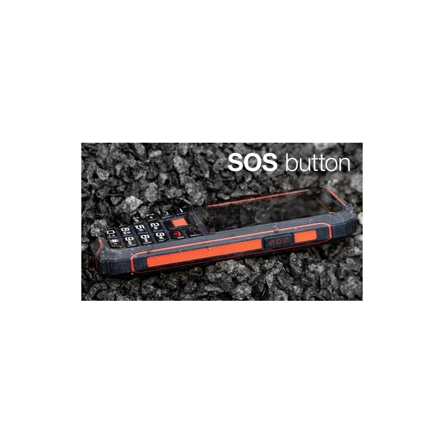 Evolveo - StrongPhone W4, waterdichte Dual SIM-telefoon, zwart-rood