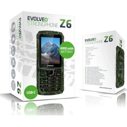 Evolveo - StrongPhone Z6, waterdichte Dual SIM-telefoon in jachtcamouflage