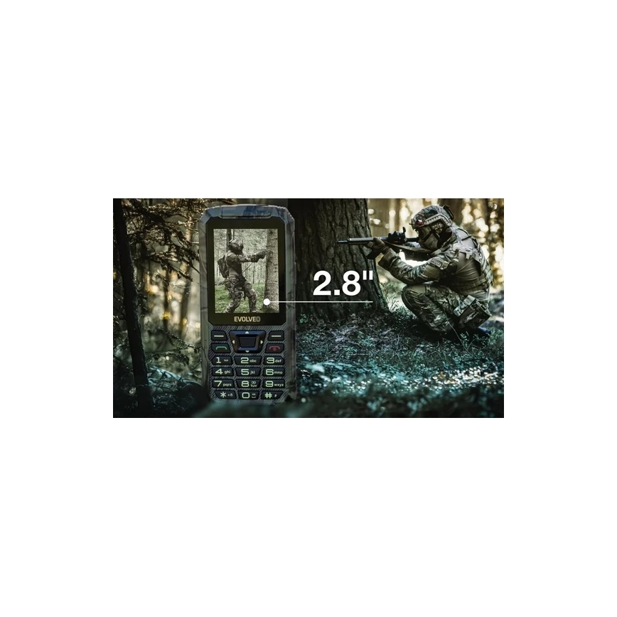 Evolveo - StrongPhone Z6, waterdichte Dual SIM-telefoon in jachtcamouflage