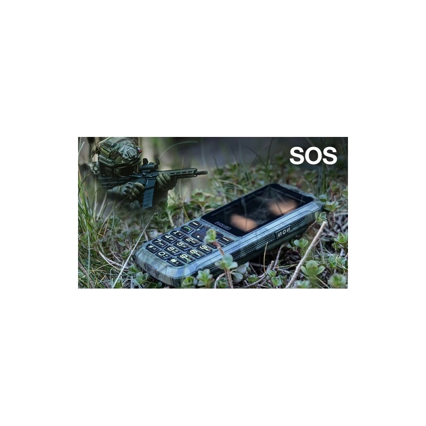 Evolveo - StrongPhone Z6, waterdichte Dual SIM-telefoon in jachtcamouflage