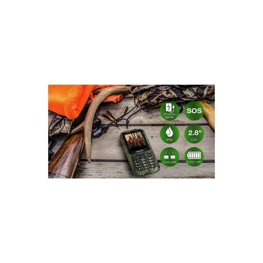 Evolveo - StrongPhone Z6 waterdichte Dual SIM-telefoon met jachtcamouflage