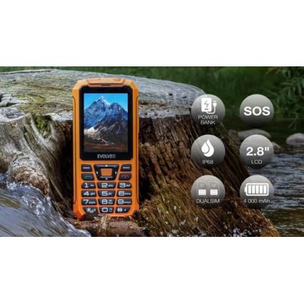 Evolveo - StrongPhone Z6, waterdichte Dual-SIM-telefoon, oranje