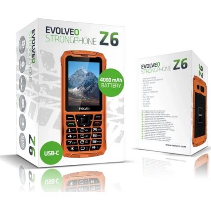 Evolveo - StrongPhone Z6, waterdichte Dual-SIM-telefoon, oranje