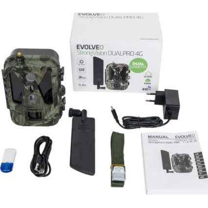 Evolveo - StrongVision Dual PRO 4G, wildcamera met automatische 4G-beeldverzending, 16 GB